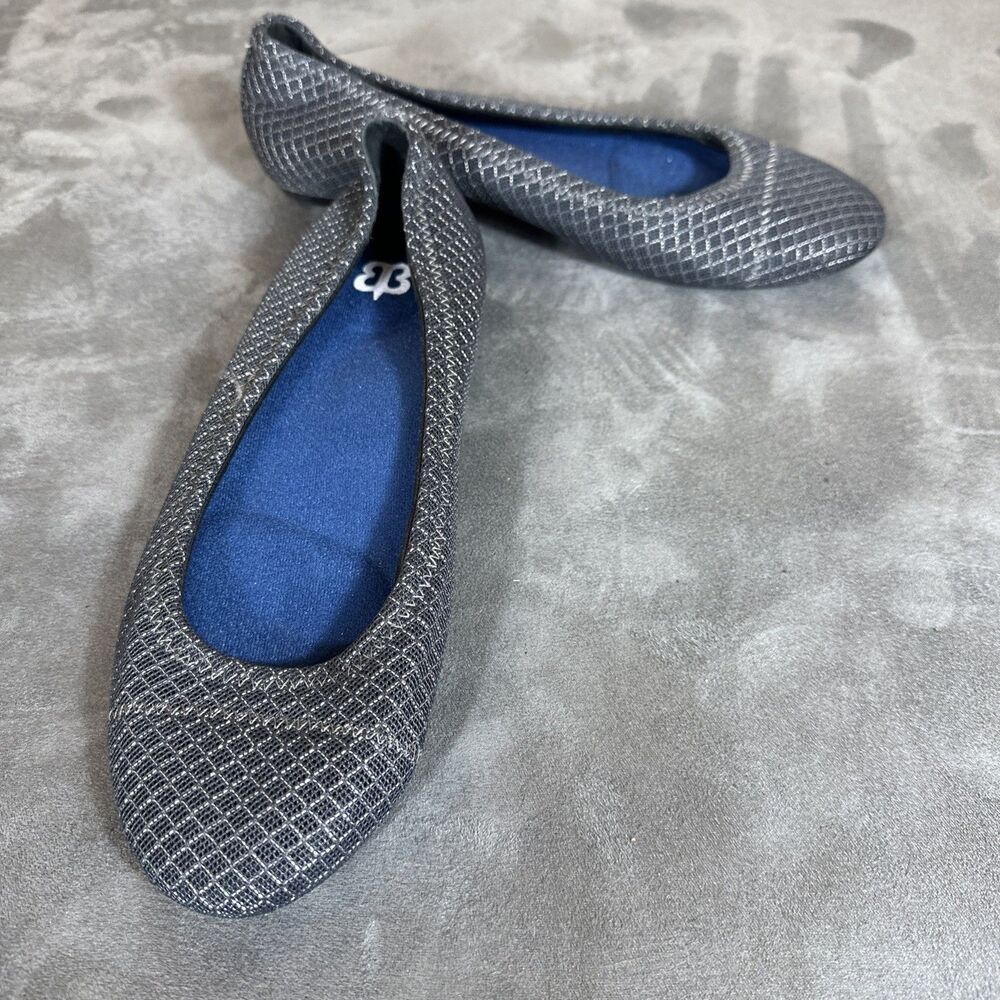 Rothy’s Flat Knit Ballet Shoes Gray Diamond 6.5 Women’s Flats